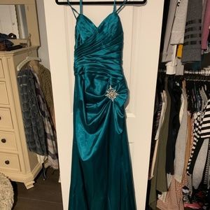 EUREKA- Size Small, Teal Satin dress